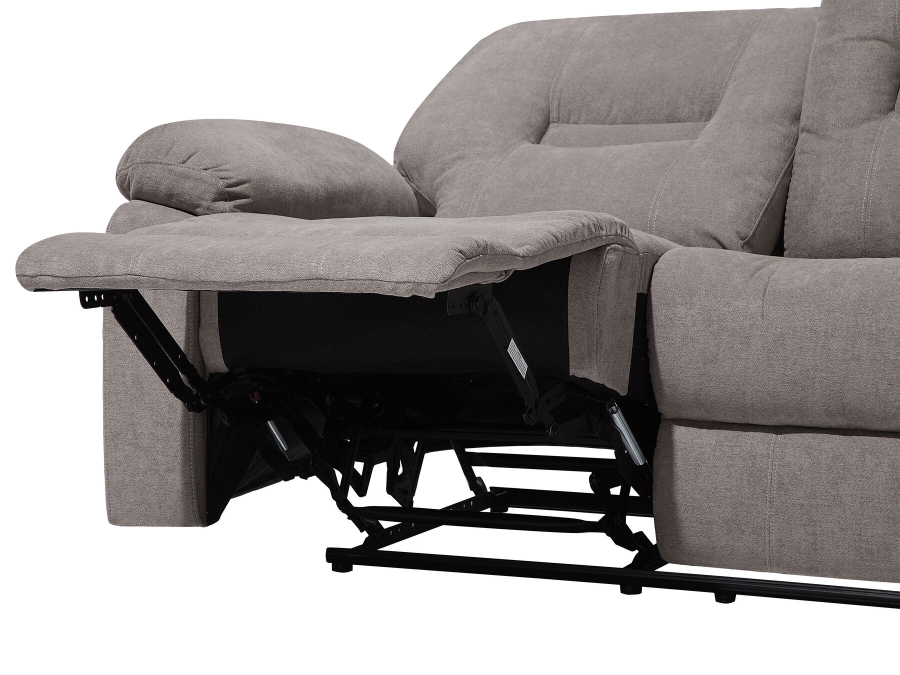 3 Seater Fabric Manual Recliner Sofa Taupe Beige BERGEN