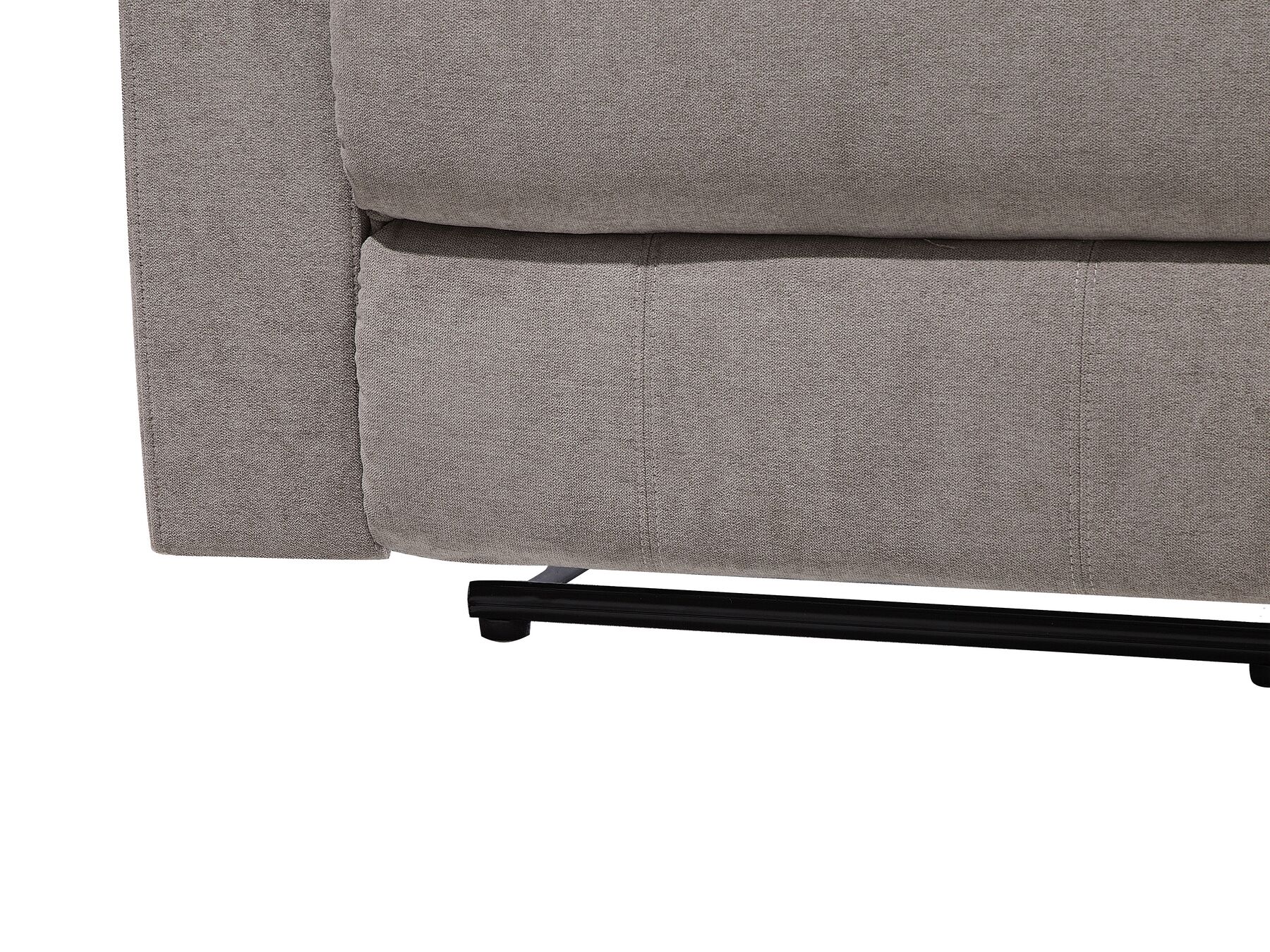 3 Seater Fabric Manual Recliner Sofa Taupe Beige BERGEN