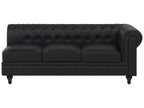 Right Hand Faux Leather Corner Sofa Black CHESTERFIELD