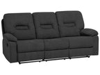3 Seater Fabric Manual Recliner Sofa Grey BERGEN