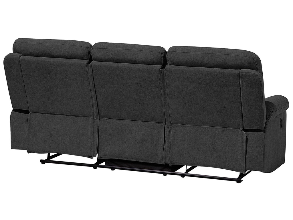 3 Seater Fabric Manual Recliner Sofa Grey BERGEN