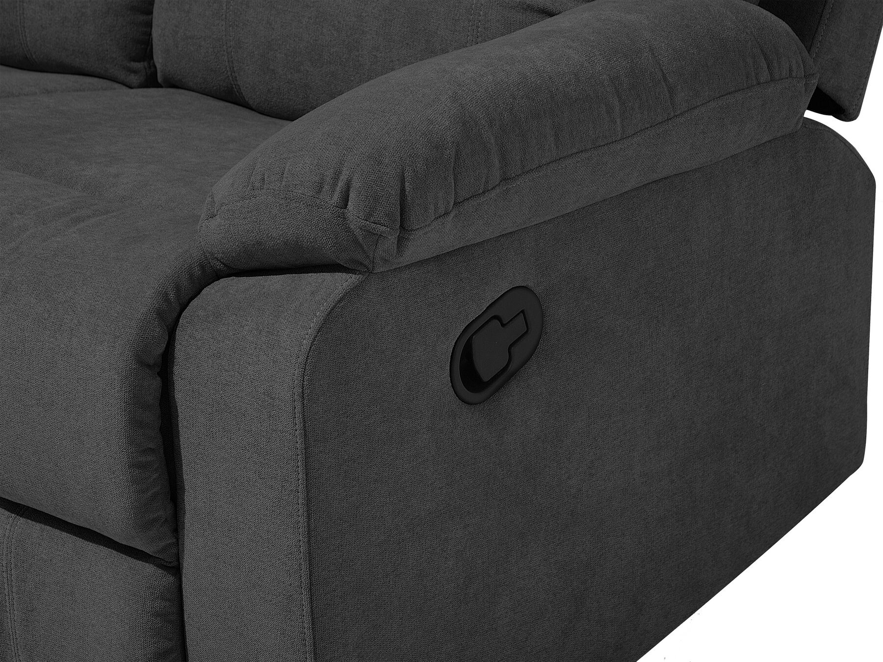 3 Seater Fabric Manual Recliner Sofa Grey BERGEN
