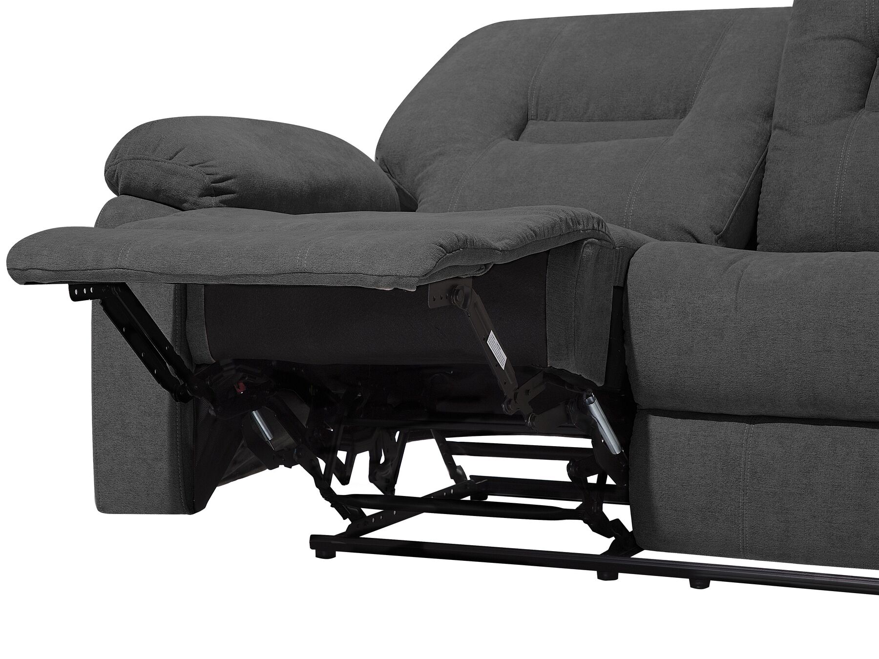 3 Seater Fabric Manual Recliner Sofa Grey BERGEN
