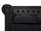Right Hand Faux Leather Corner Sofa Black CHESTERFIELD