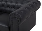 Right Hand Faux Leather Corner Sofa Black CHESTERFIELD