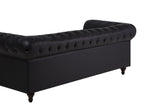 Right Hand Faux Leather Corner Sofa Black CHESTERFIELD