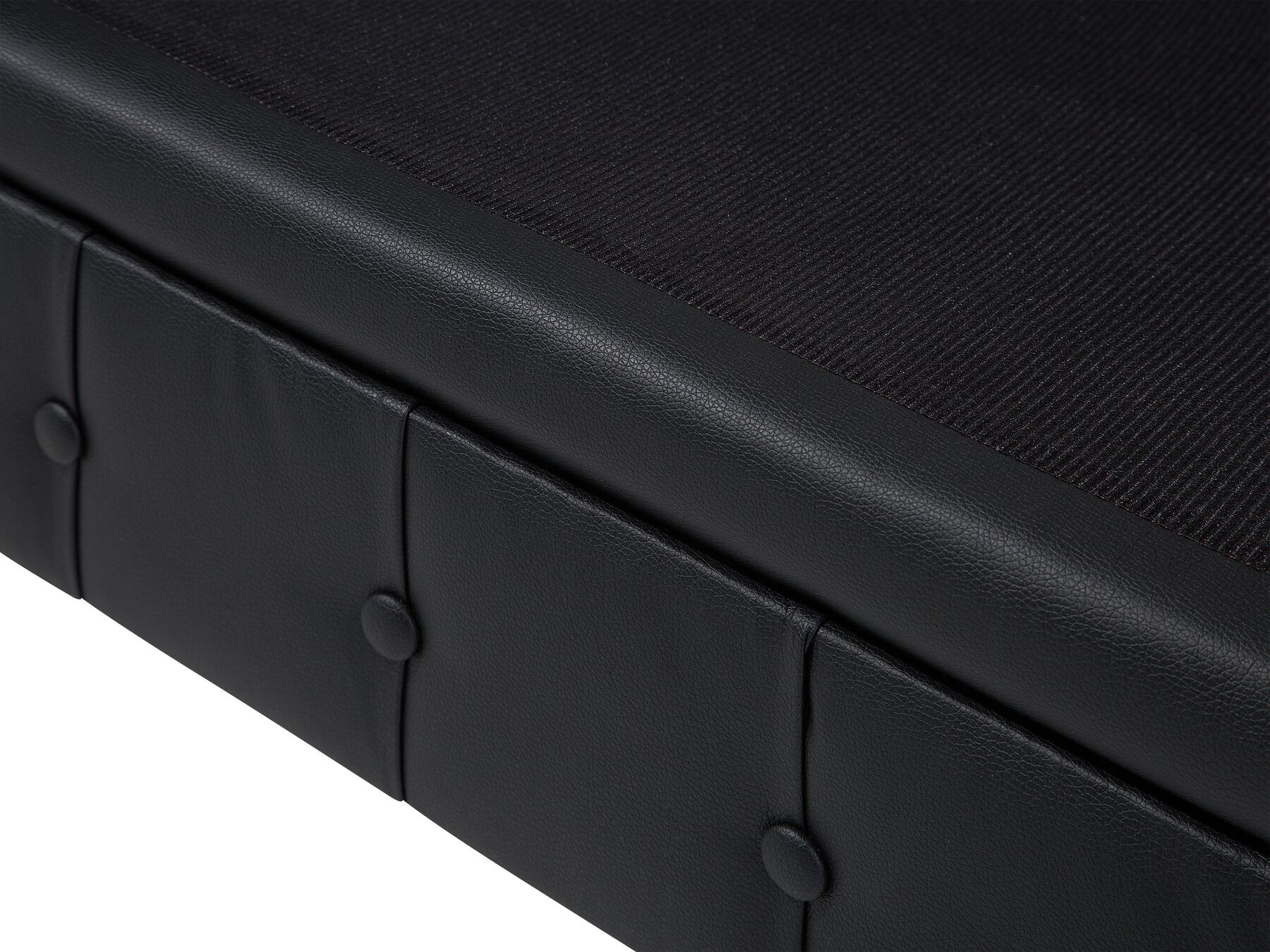 Right Hand Faux Leather Corner Sofa Black CHESTERFIELD