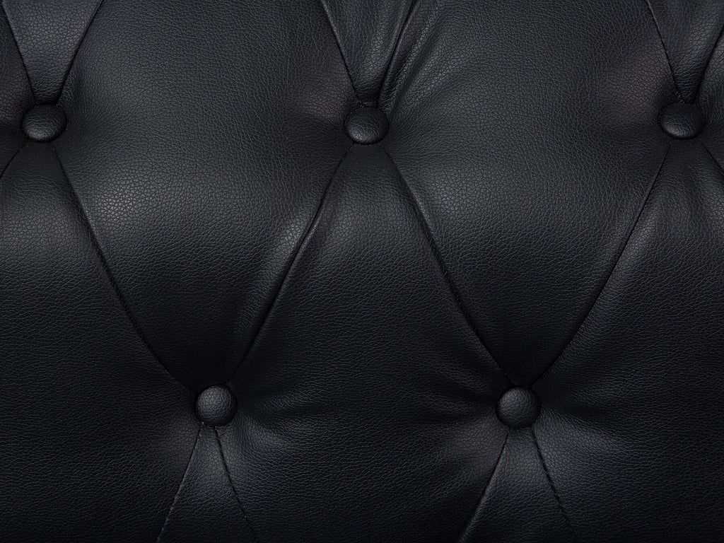 Right Hand Faux Leather Corner Sofa Black CHESTERFIELD