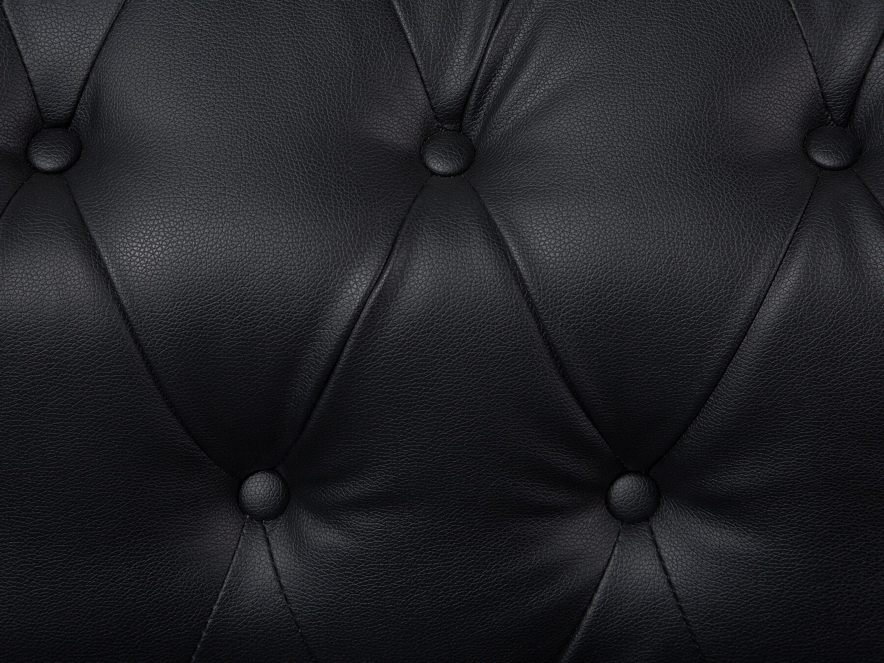 Right Hand Faux Leather Corner Sofa Black CHESTERFIELD