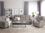 3 Seater Fabric Manual Recliner Sofa Taupe Beige BERGEN