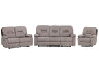3 Seater Fabric Manual Recliner Sofa Taupe Beige BERGEN