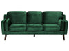 3 Seater Velvet Sofa Green