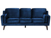 3 Seater Velvet Sofa Blue