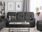 3 Seater Fabric Manual Recliner Sofa Grey BERGEN