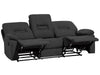 3 Seater Fabric Manual Recliner Sofa Grey