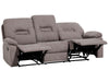 3 Seater Fabric Manual Recliner Sofa Taupe Beige