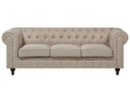 3 Seater Fabric Sofa Beige CHESTERFIELD Big