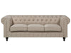 3 Seater Fabric Sofa Beige Big