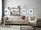 3 Seater Fabric Sofa Beige CHESTERFIELD Big