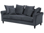 3 Seater Velvet Sofa Grey BORNHOLM