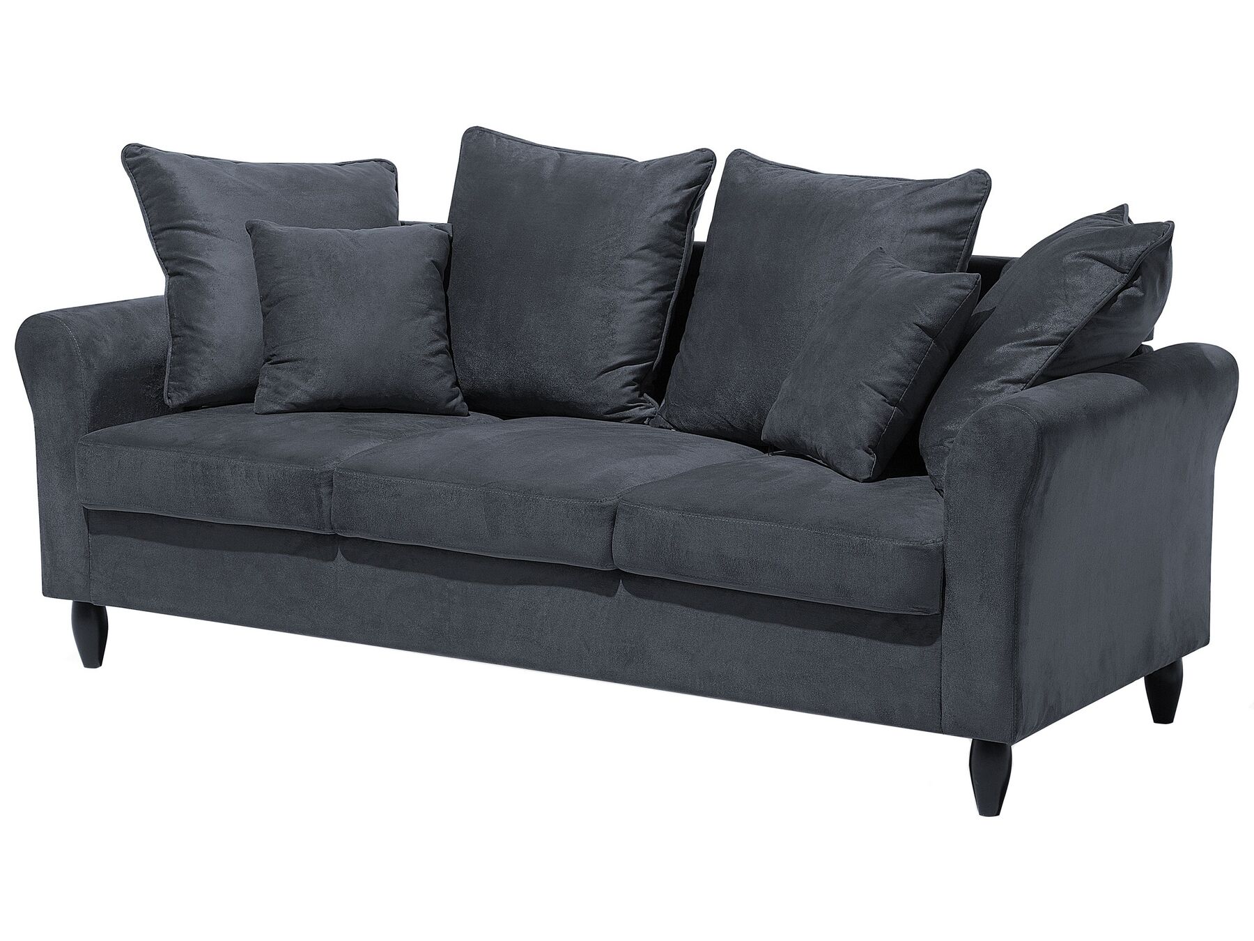 3 Seater Velvet Sofa Grey BORNHOLM