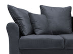 3 Seater Velvet Sofa Grey BORNHOLM