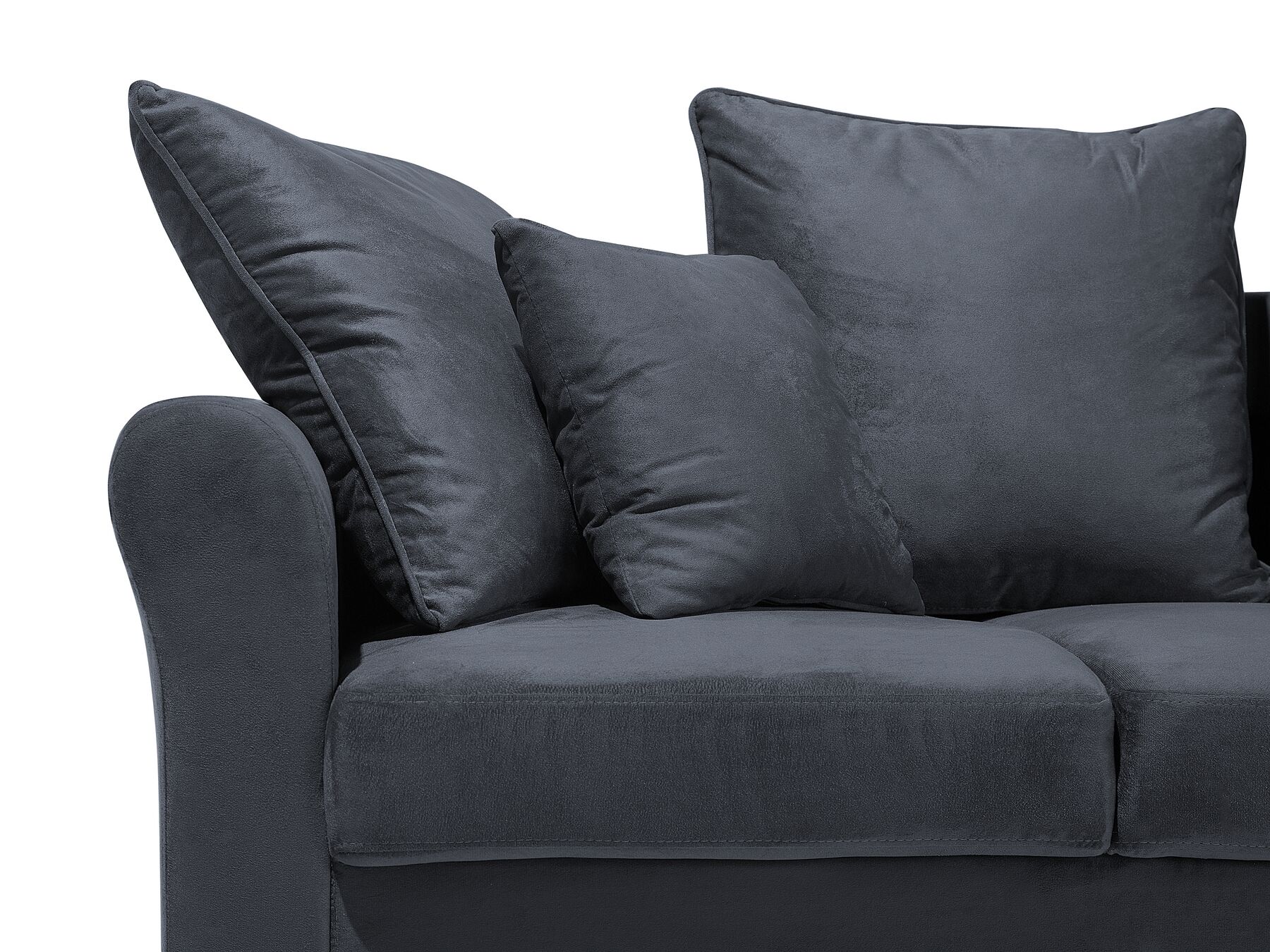 3 Seater Velvet Sofa Grey BORNHOLM
