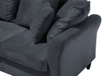 3 Seater Velvet Sofa Grey BORNHOLM