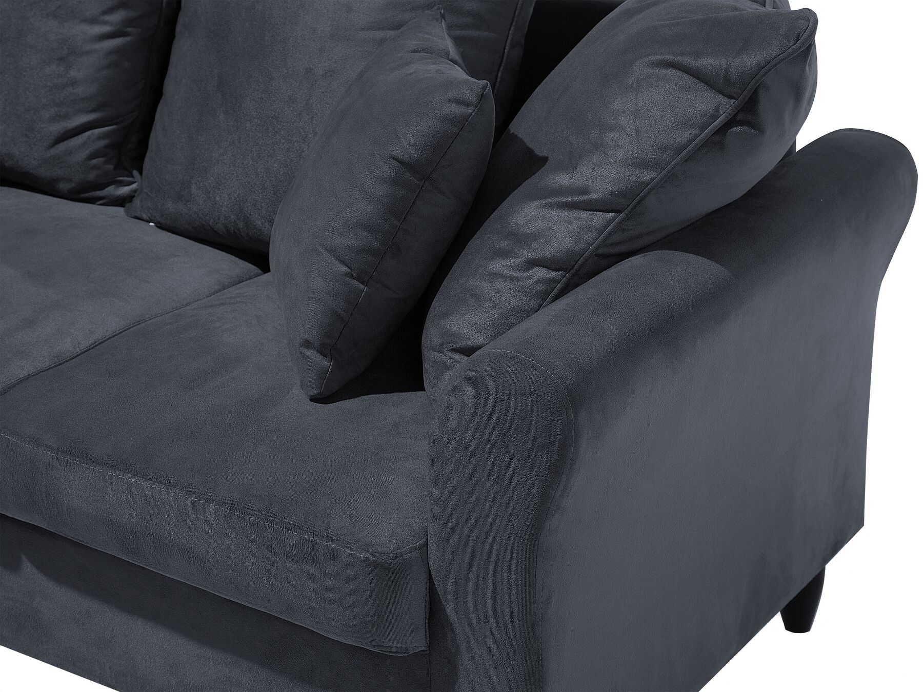 3 Seater Velvet Sofa Grey BORNHOLM