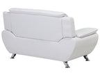 2 Seater Faux Leather Sofa White LEIRA