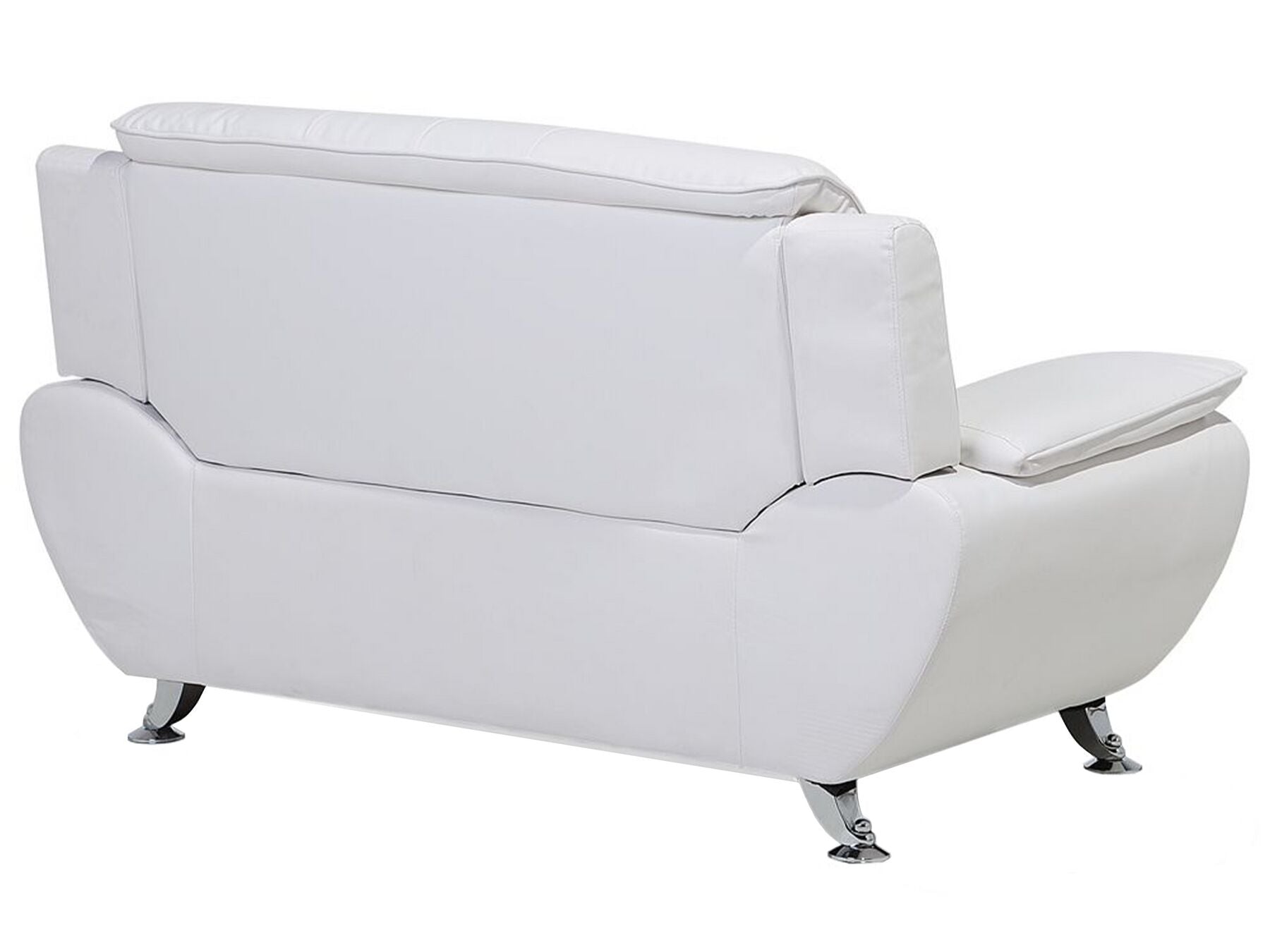 2 Seater Faux Leather Sofa White LEIRA