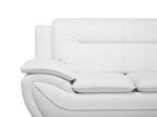2 Seater Faux Leather Sofa White LEIRA