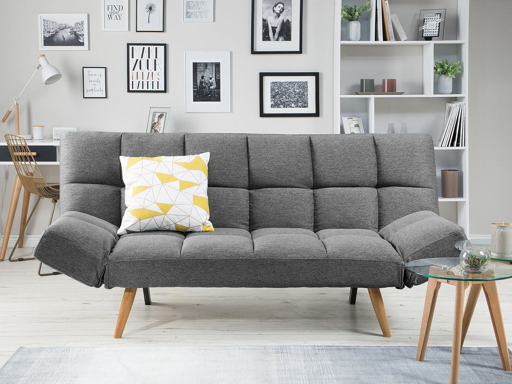 Sofa Bed INGARO Fabric Dark Grey 2 Seater