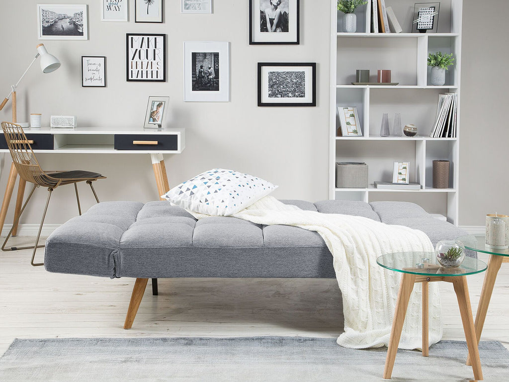 Sofa Bed INGARO Fabric Grey 2 Seater