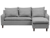 Corner Sofa Fabric Light Grey 3 Seater Left Hand