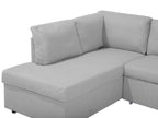 U-Shape Sofa Bed KARRABO Fabric Light Grey with Storage 4 Seater