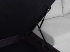 U-Shape Sofa Bed KARRABO Fabric Light Grey with Storage 4 Seater