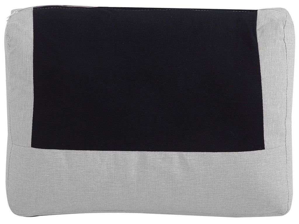U-Shape Sofa Bed KARRABO Fabric Light Grey with Storage 4 Seater