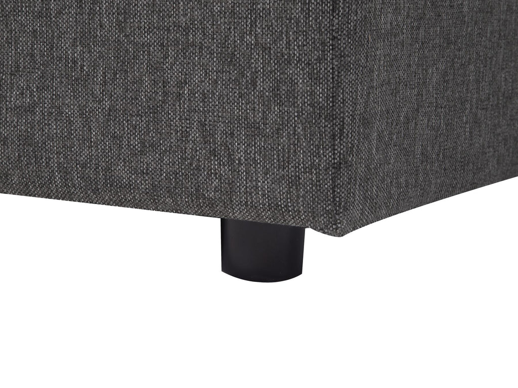 U-Shape Sofa Bed KARRABO Fabric Dark Grey with Storage 5 Seater
