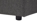 U-Shape Sofa Bed KARRABO Fabric Dark Grey with Storage 5 Seater