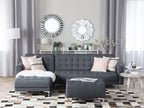 Modular Corner Sofa Bed ABERDEEN Fabric Dark Grey 4 Seater Right Hand