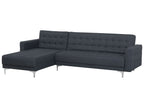 Modular Corner Sofa Bed ABERDEEN Fabric Dark Grey 4 Seater Right Hand