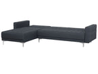 Modular Corner Sofa Bed ABERDEEN Fabric Dark Grey 4 Seater Right Hand