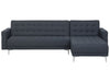 Modular Corner Sofa Bed Fabric Dark Grey 4 Seater Left Hand