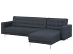 Modular Corner Sofa Bed ABERDEEN Fabric Dark Grey 4 Seater Left Hand