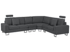 Corner Sofa STOCKHOLM Fabric Dark Grey 6 Seater Left Hand
