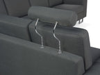 Corner Sofa STOCKHOLM Fabric Dark Grey 6 Seater Left Hand