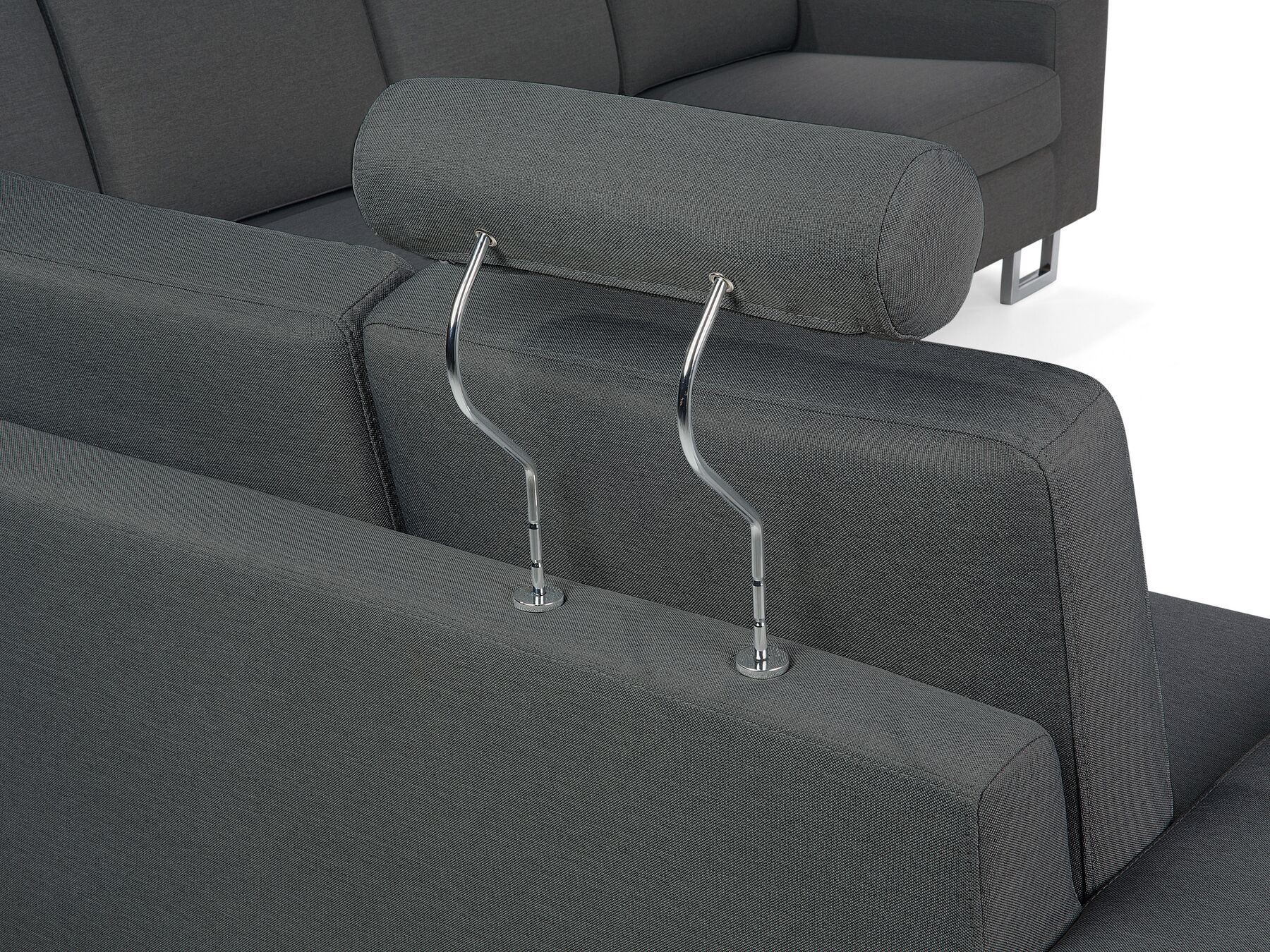Corner Sofa STOCKHOLM Fabric Dark Grey 6 Seater Left Hand
