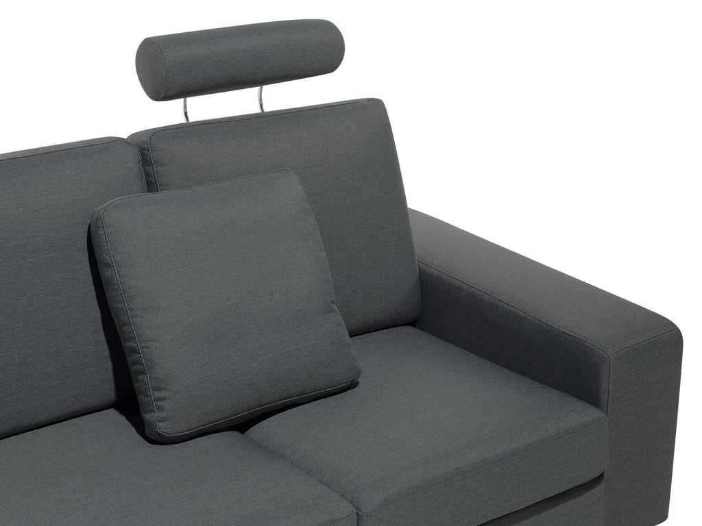 Corner Sofa STOCKHOLM Fabric Dark Grey 6 Seater Left Hand