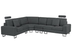 Corner Sofa STOCKHOLM Fabric Dark Grey 6 Seater Right Hand